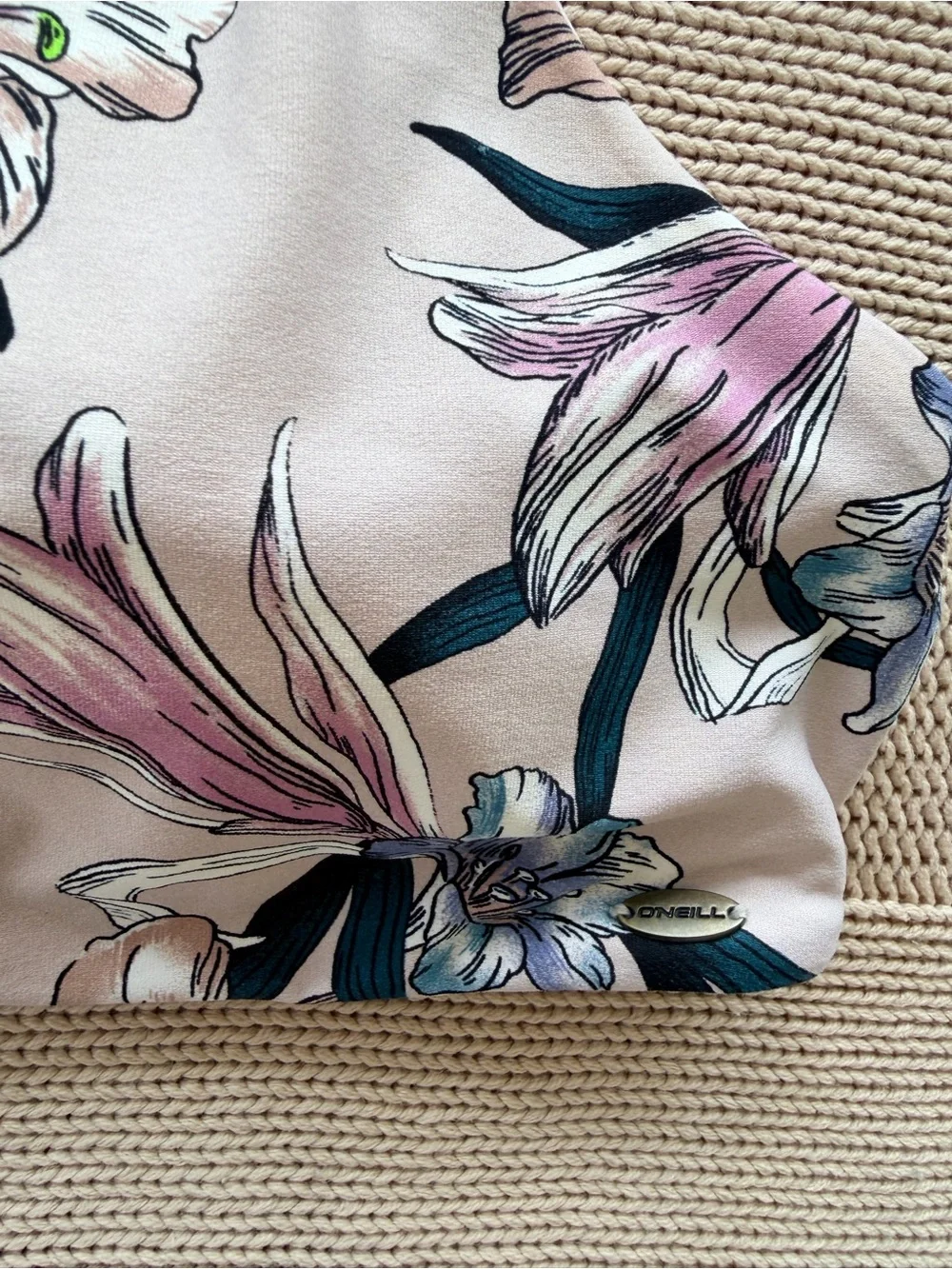 O'Neill Cream Bikini Set with Pastel Pink and Blue Floral Print